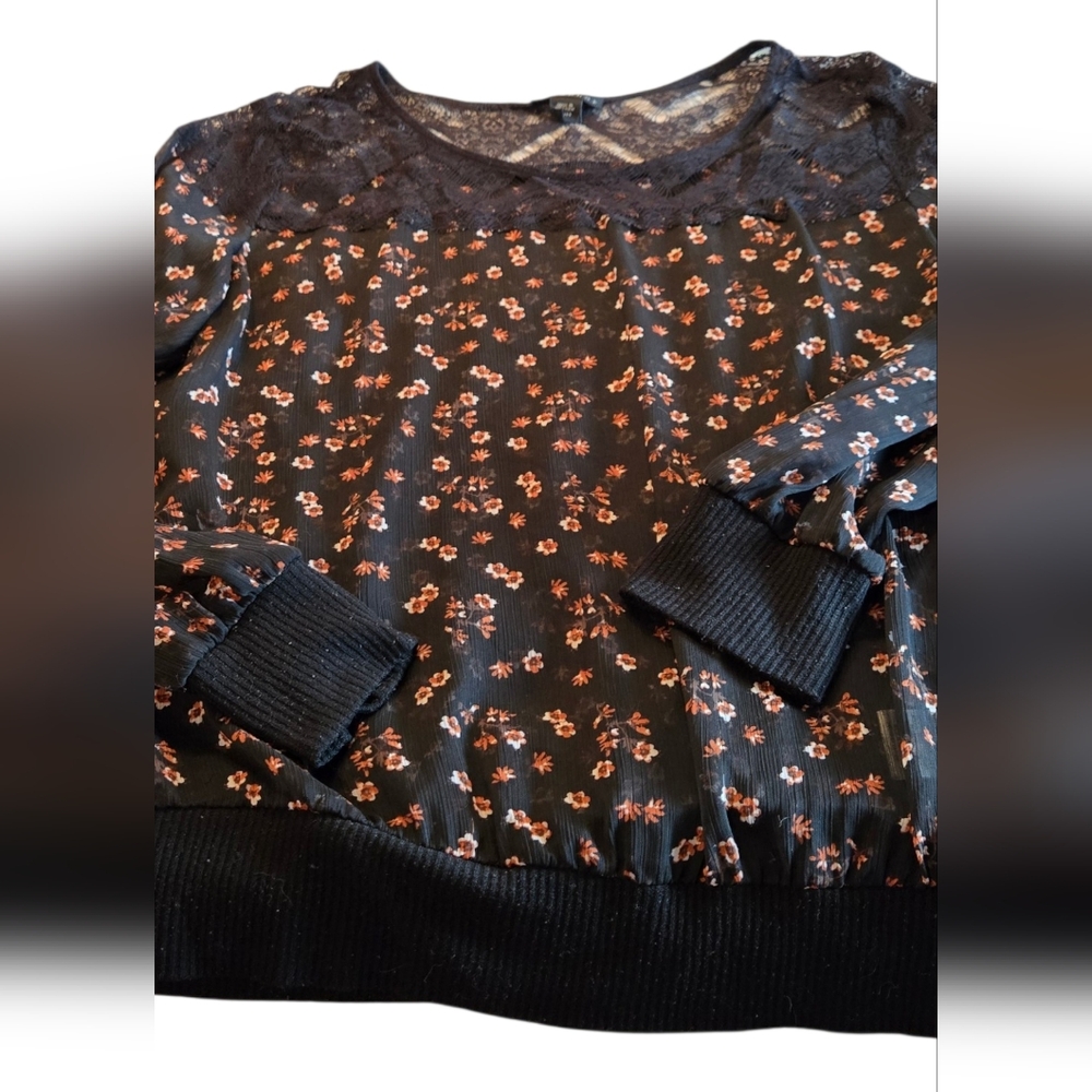 Metaphor Sheer Long Sleeve Top Size XL